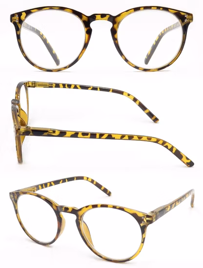 ヴィンテージラウンド超薄型ブルーフィルター透明プラスチック老眼鏡